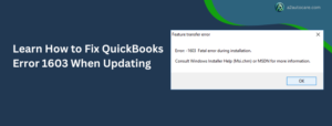 Fix QuickBooks Error 1603