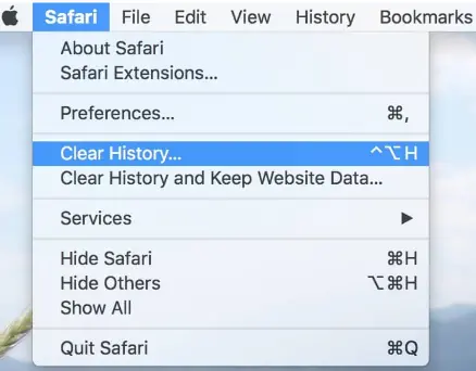 Clear history in Safari Mac