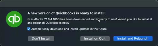 a new version of quickbooks is redy to install