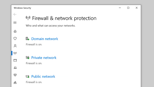 windows firewall and antivirus settings
