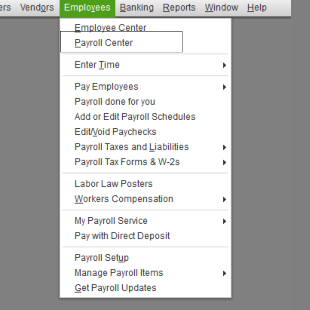 go to employees, followed by payroll center to check your payroll subscription