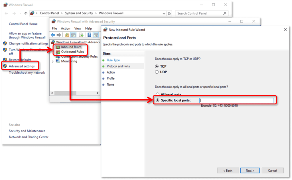 create firewall port exception for quickbooks