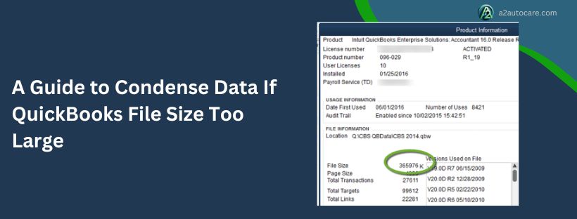 QuickBooks file size too large fixing steps
