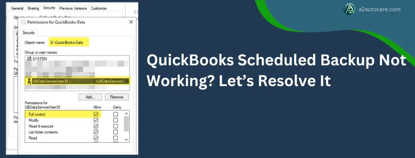 QuickBooks Scheduled Backup Not Working