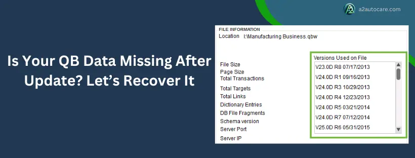QuickBooks Data Missing After Update