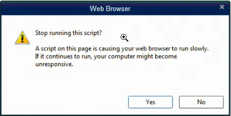 script error message