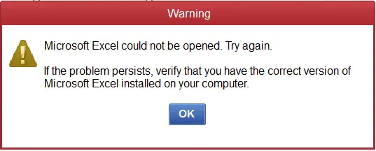 verify correct version of microsoft excel if quickbooks unable to export to excel