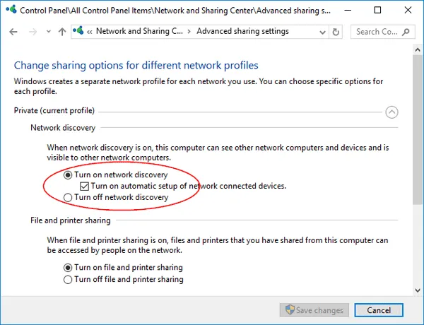 Turn on network discovery, QuickBooks Multi User Mode Stops Working