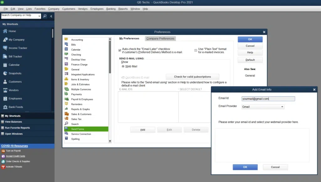 Edit Preference QuickBooks Desktop 2021