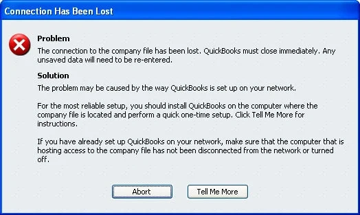 QuickBooks Connection Has Been Lost Error Abort